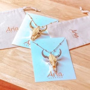 📌NIB Aria Lattner Longhorn Skull Necklace📌